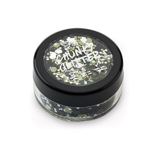 Chunky Glitter Black / Silver Hybrid